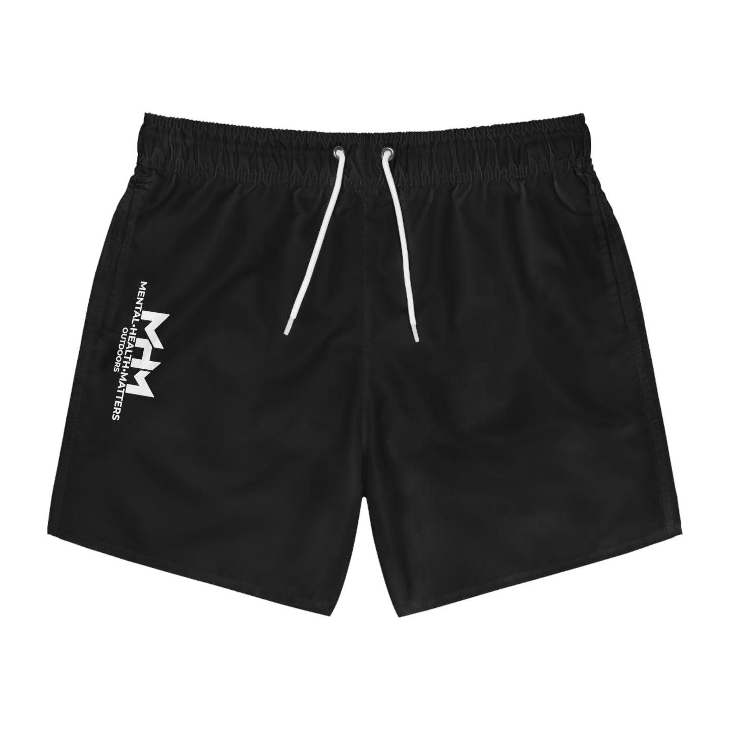 Logo Swim Trunks (Black)(5 Inch Inseam)