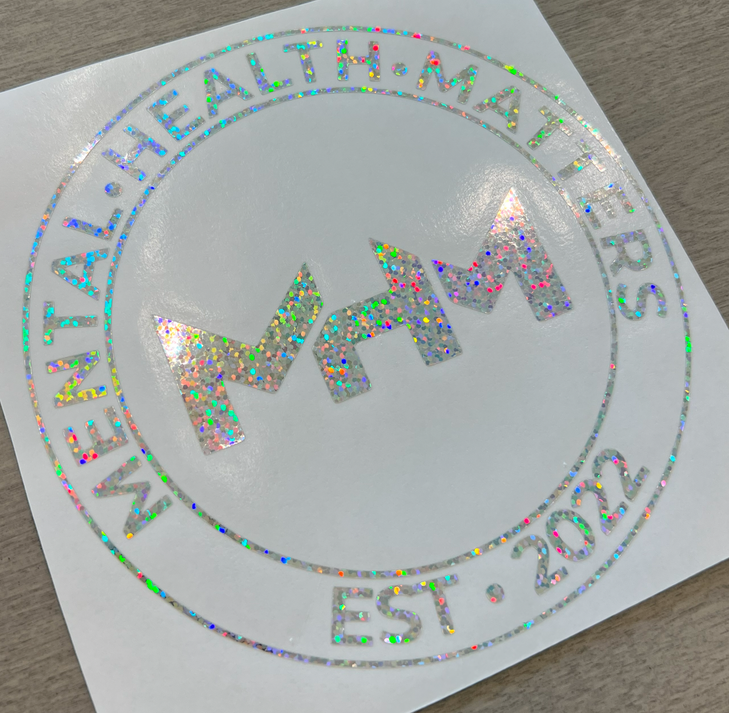 MHM Circle Logo - Silver Holographic