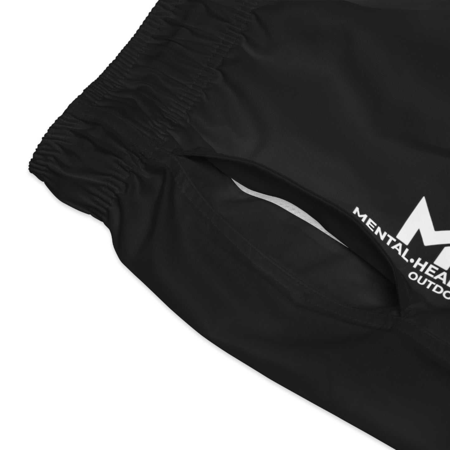 Logo Swim Trunks (Black)(5 Inch Inseam)